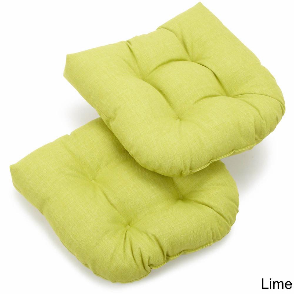 19-inch U-Shaped Outdoor Spun Polyester Tufted Dining Chair Cushion (Set of 2). The main picture.