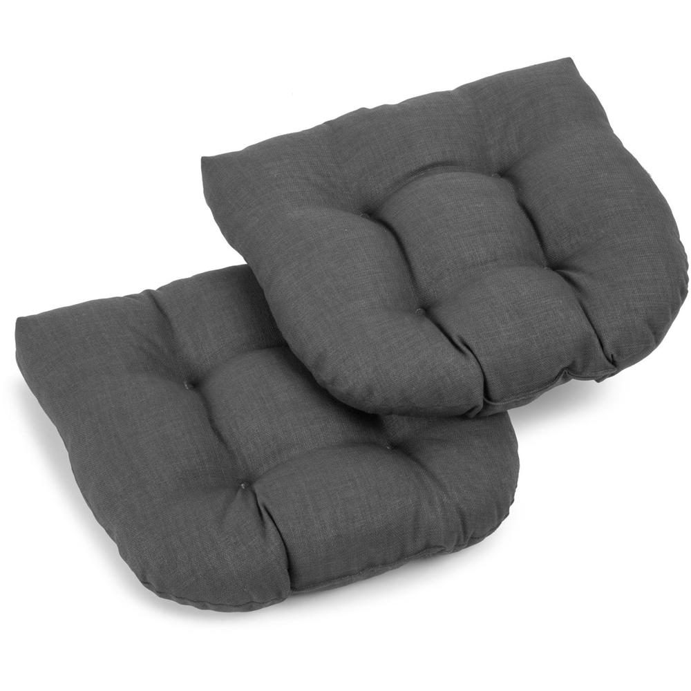 19-inch U-Shaped Outdoor Spun Polyester Tufted Dining Chair Cushion (Set of 2). Picture 1