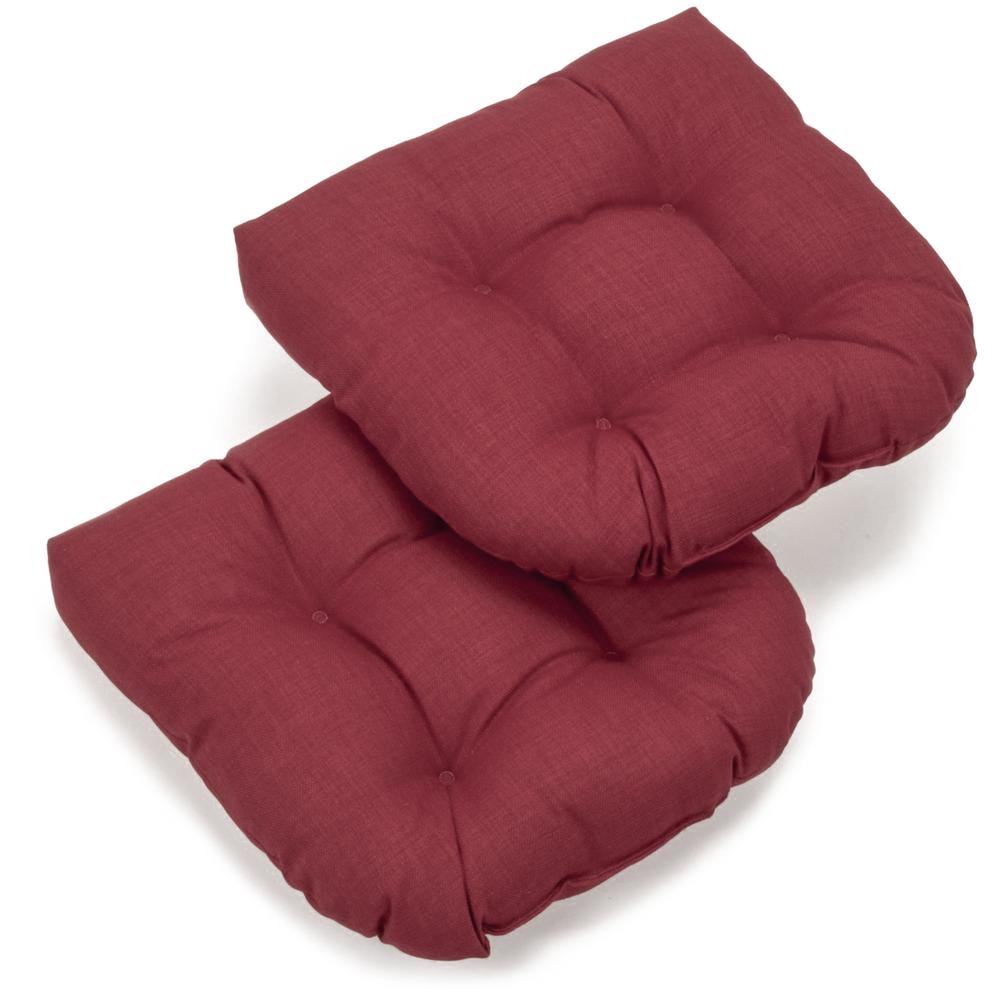 19-inch U-Shaped Solid Spun Polyester Tufted Dining Chair Cushions (Set of 2) 93184-2CH-REO-SOL-17. The main picture.