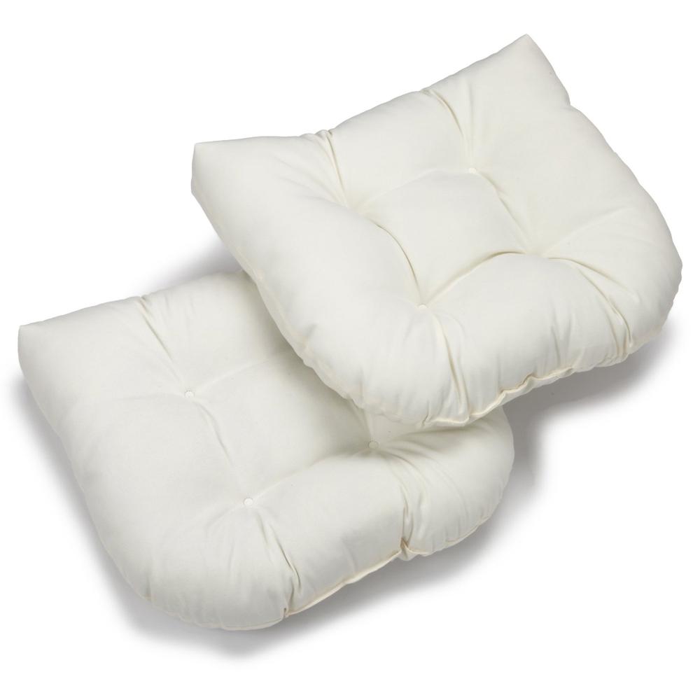 19-inch U-Shaped Twill Tufted Dining Chair Cushion (Set of 2). Picture 1