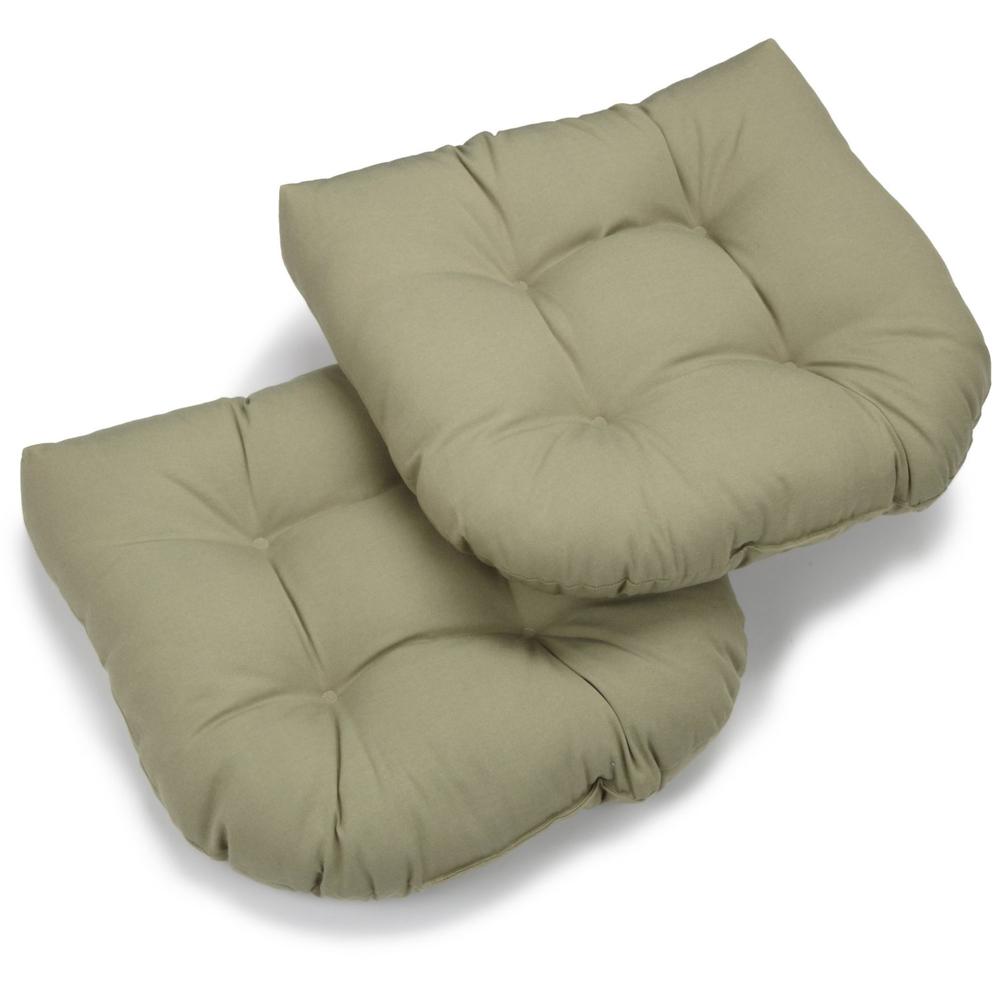 19-inch U-Shaped Twill Tufted Dining Chair Cushion (Set of 2). Picture 1