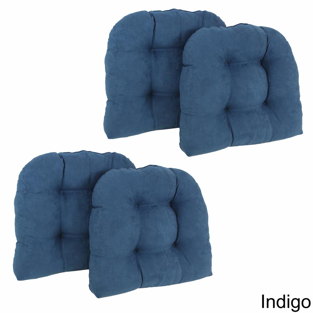 19-inch U-Shaped Micro Suede Tufted Dining Chair Cushions (Set of 4). Picture 1