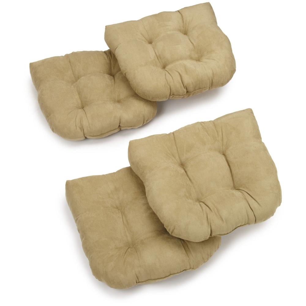 19-inch U-Shaped Micro Suede Tufted Dining Chair Cushions (Set of 4). Picture 2