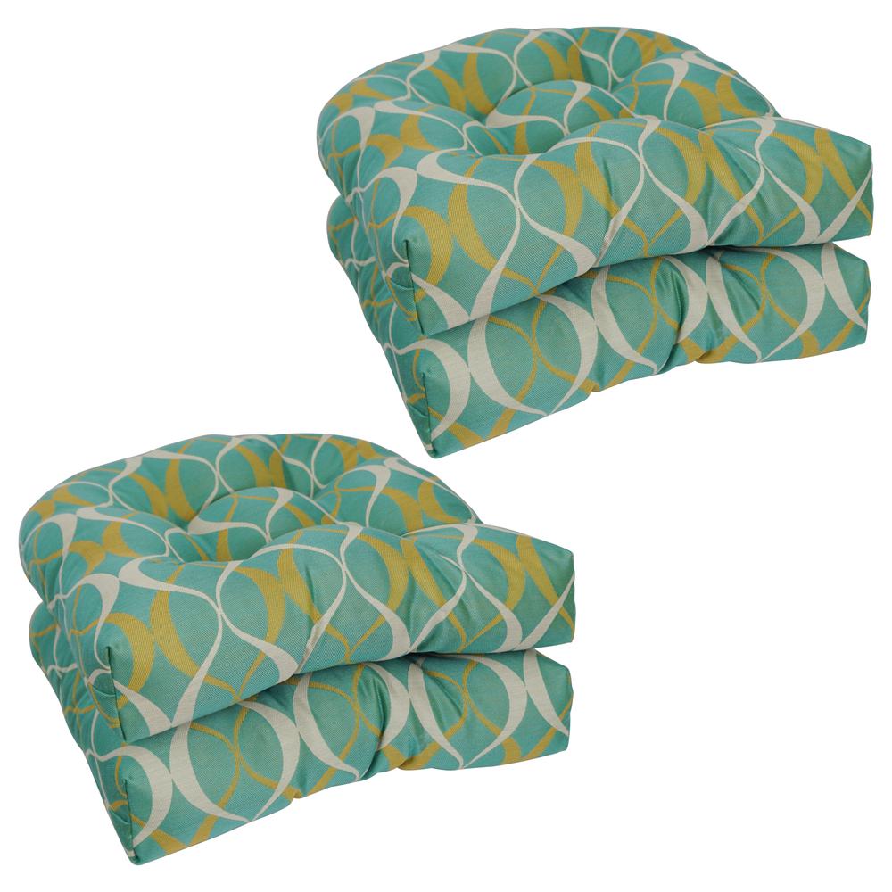 19-inch U-Shaped Premium Outdoor Tufted Dining Chair Cushions (Set of 4)  93184-4CH-PO-006. Picture 1
