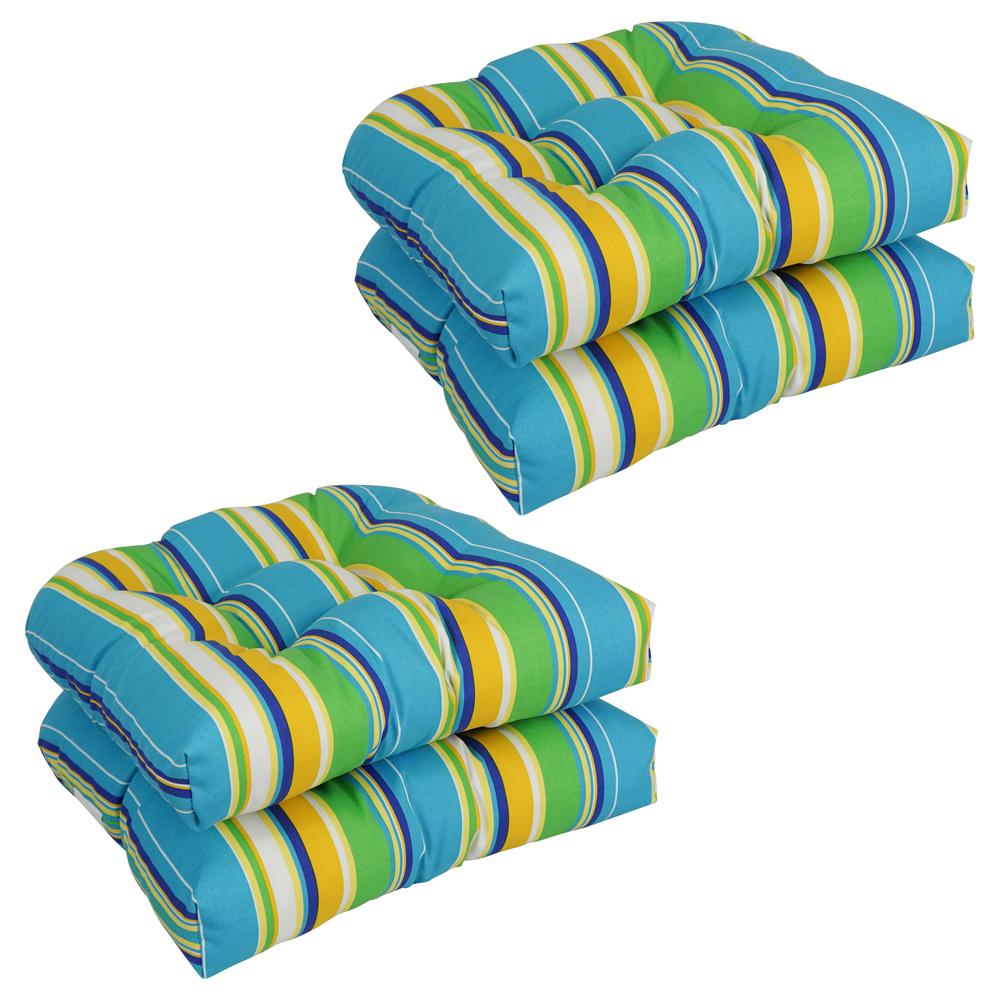 19-inch U-Shaped Patterned Spun Polyester Tufted Dining Chair Cushions (Set of 4) 93184-4CH-REO-56. Picture 1