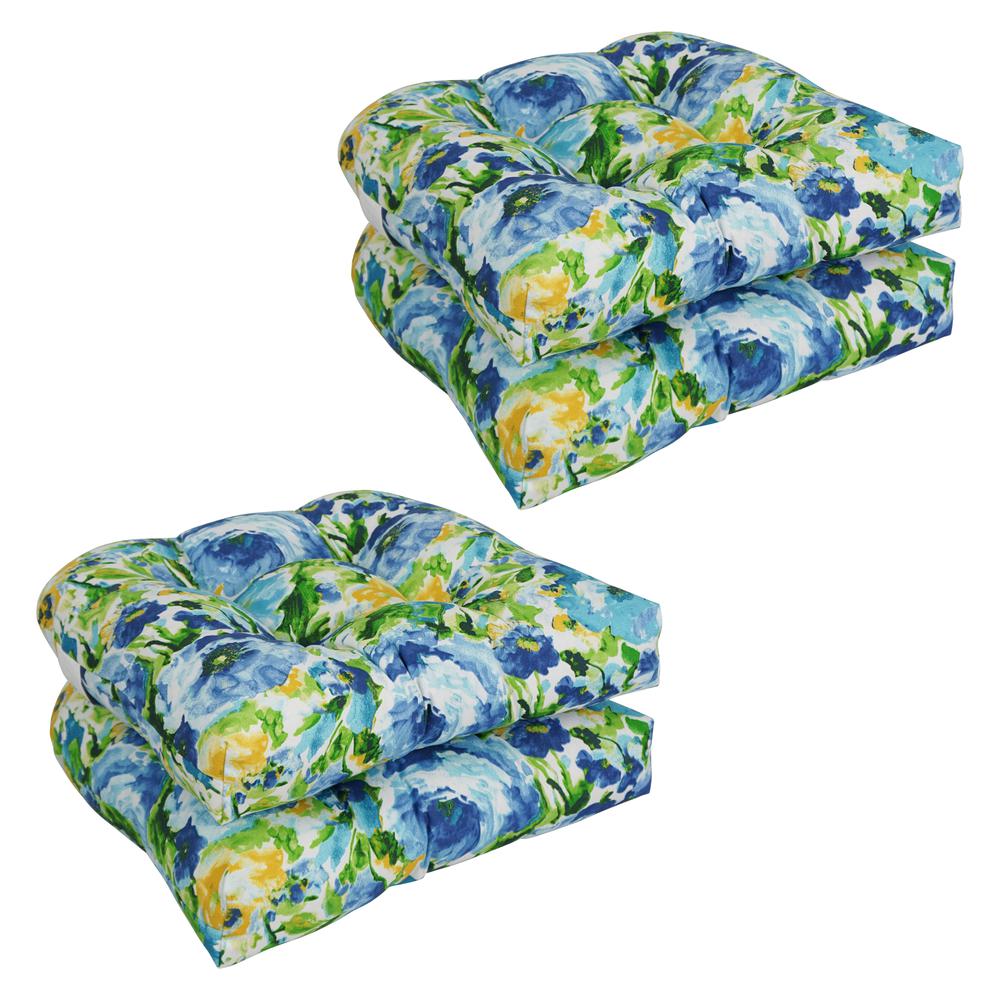 19-inch U-Shaped Patterned Spun Polyester Tufted Dining Chair Cushions (Set of 4) 93184-4CH-REO-65. The main picture.