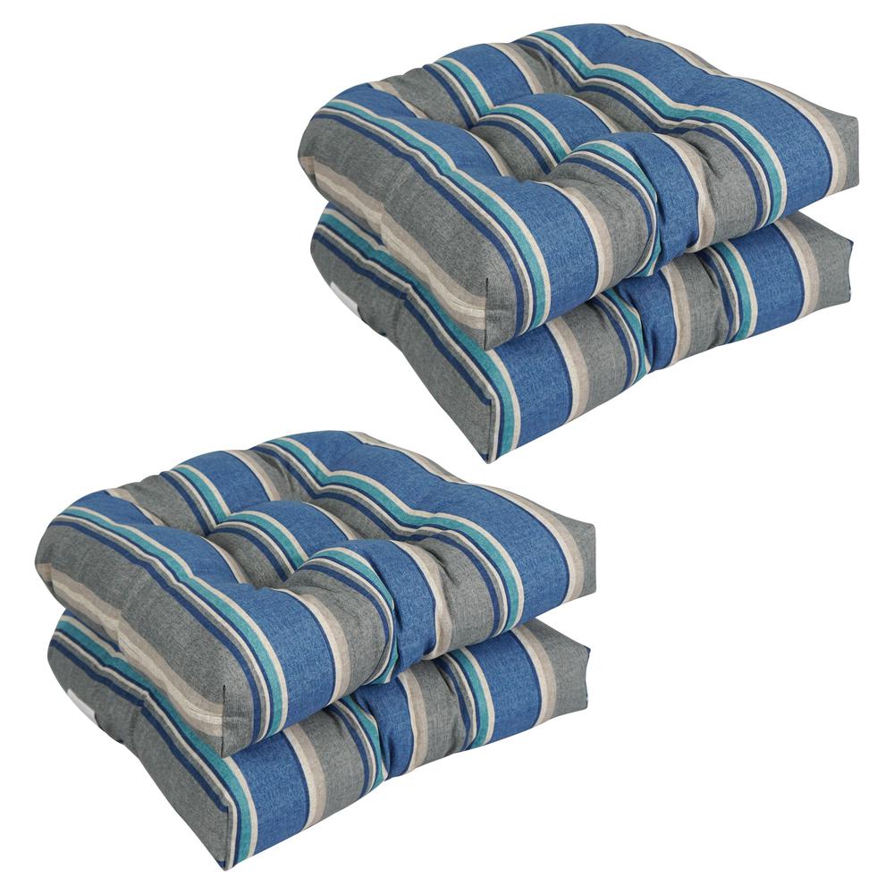 19-inch U-Shaped Patterned Spun Polyester Tufted Dining Chair Cushions (Set of 4) 93184-4CH-REO-66. Picture 1