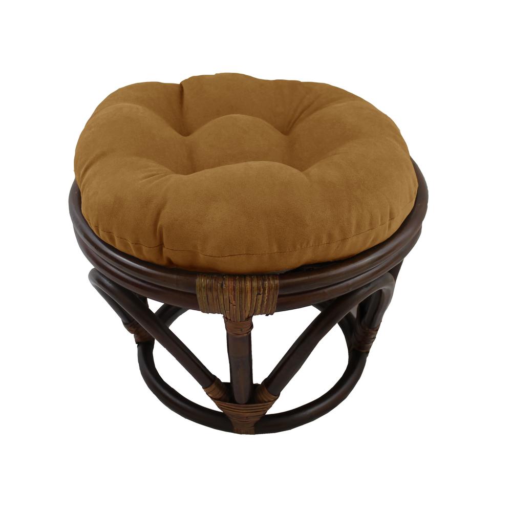 18-inch Round Solid Microsuede Tufted, Footstool Cushion. Picture 1