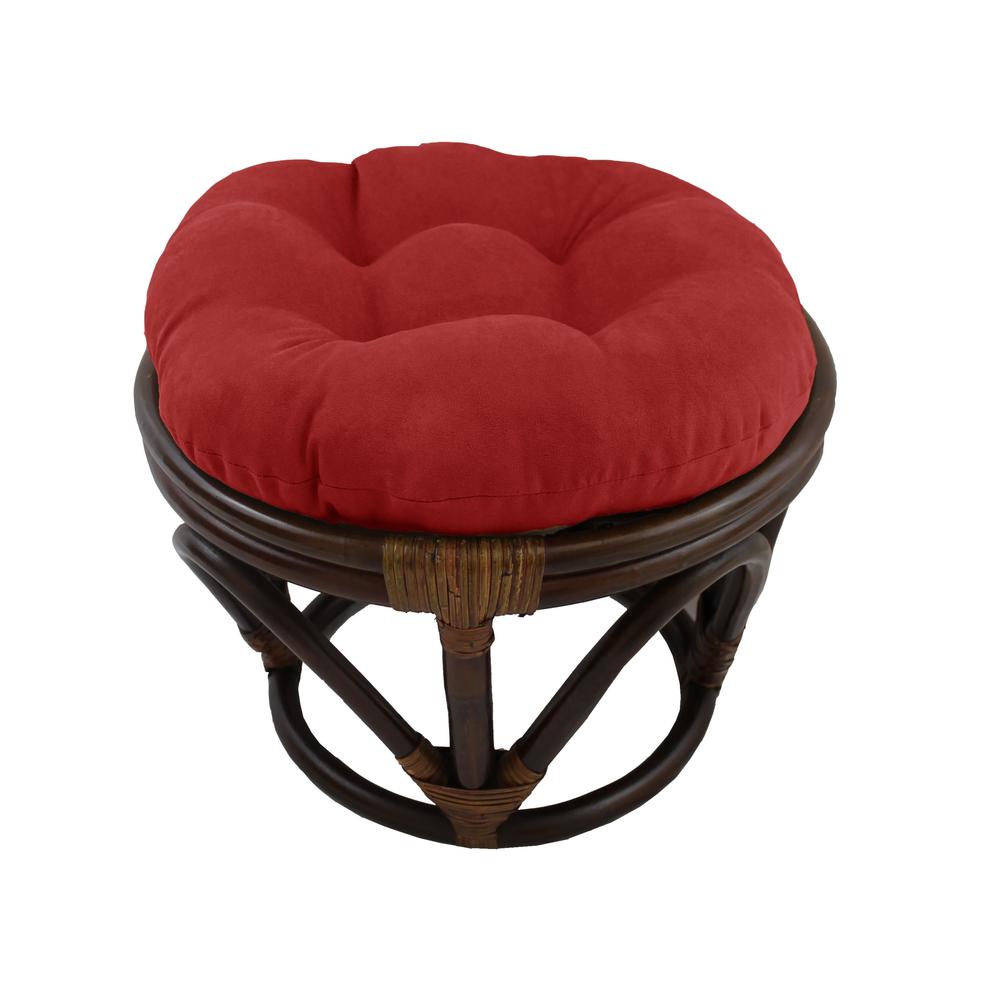 18-inch Round Solid Microsuede Tufted Footstool Cushion  93301-18IN-MS-CR. Picture 1