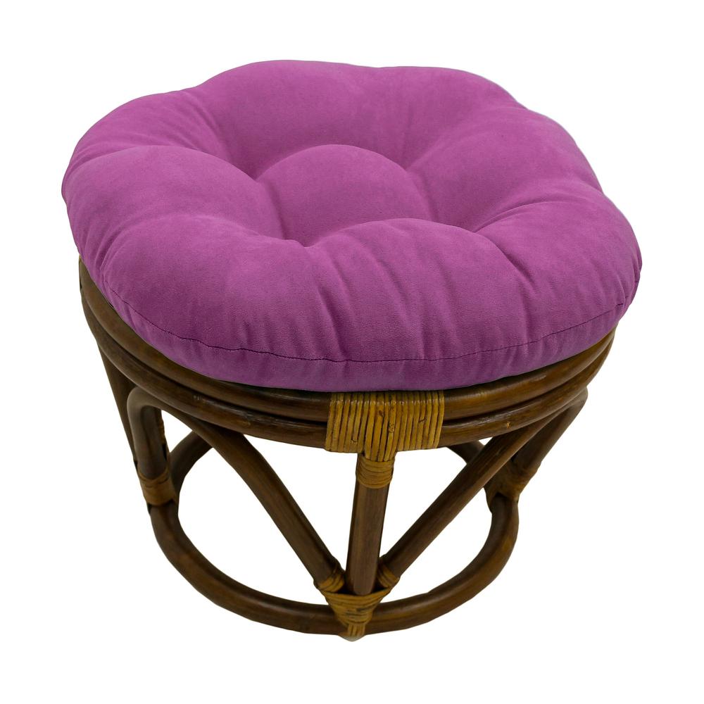 18-inch Round Solid Microsuede Tufted Footstool Cushion  93301-18IN-MS-UV. Picture 1