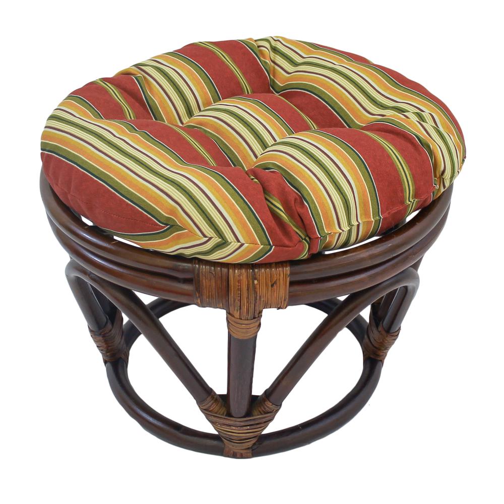 18-inch Round Spun Polyester Tufted Footstool Cushion. The main picture.