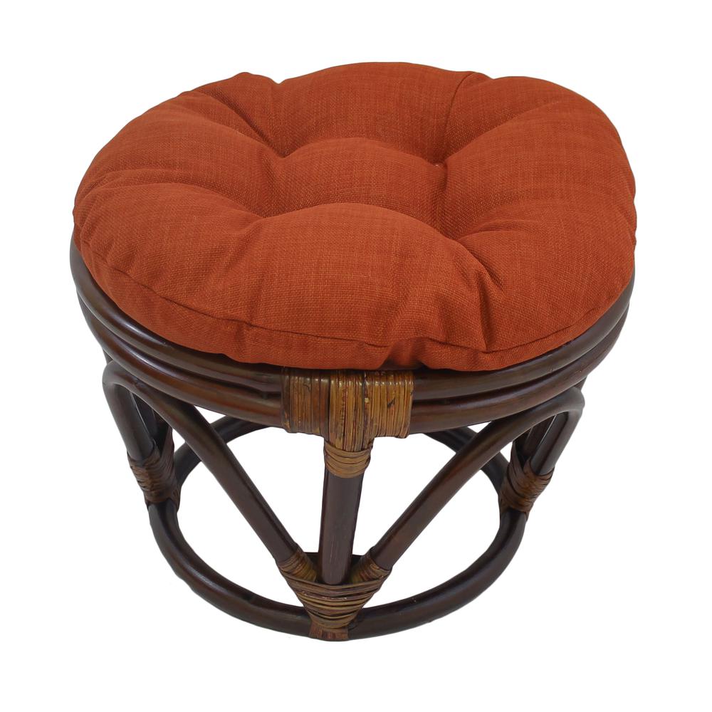 18-inch Round Spun Polyester Tufted Footstool Cushion. Picture 1