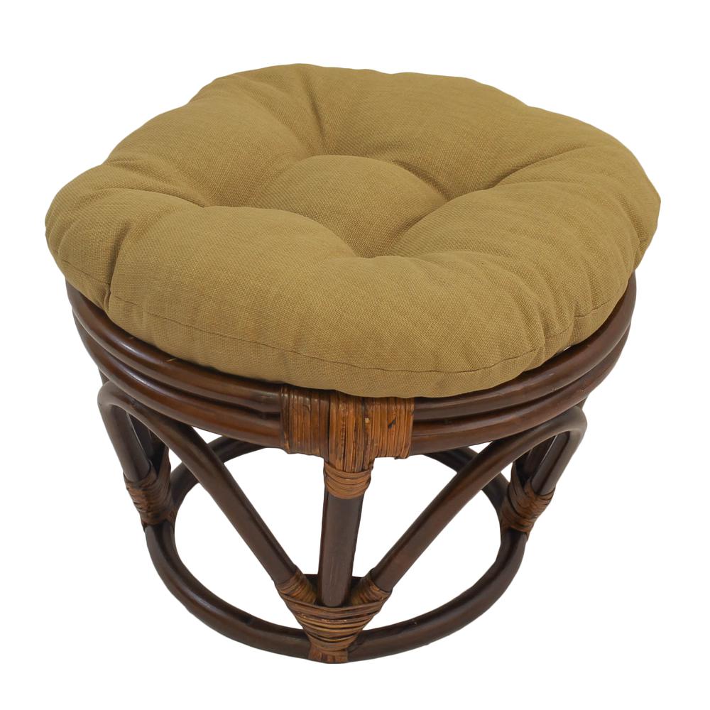 18-inch Round Spun Polyester Tufted Footstool Cushion. The main picture.