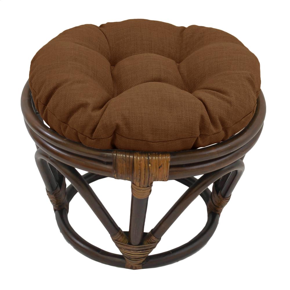 18-inch Round Solid Spun Polyester Tufted Footstool Cushion 93301-18IN-REO-SOL-09. Picture 1