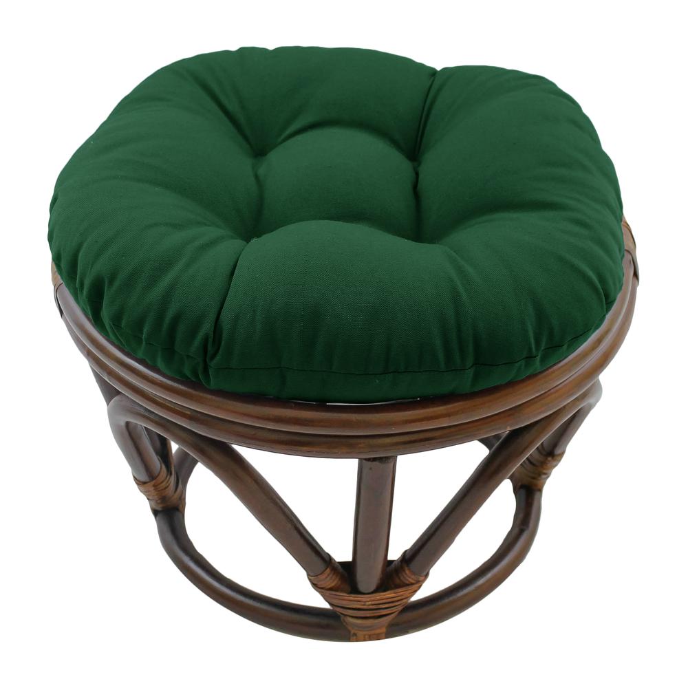 18-inch Round Solid Twill Tufted Footstool Cushion. Picture 1