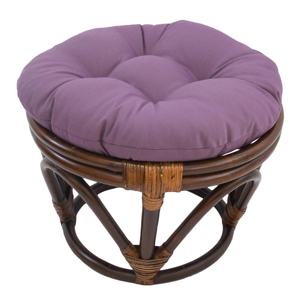 18-inch Round Solid Twill Tufted Footstool Cushion. Picture 1