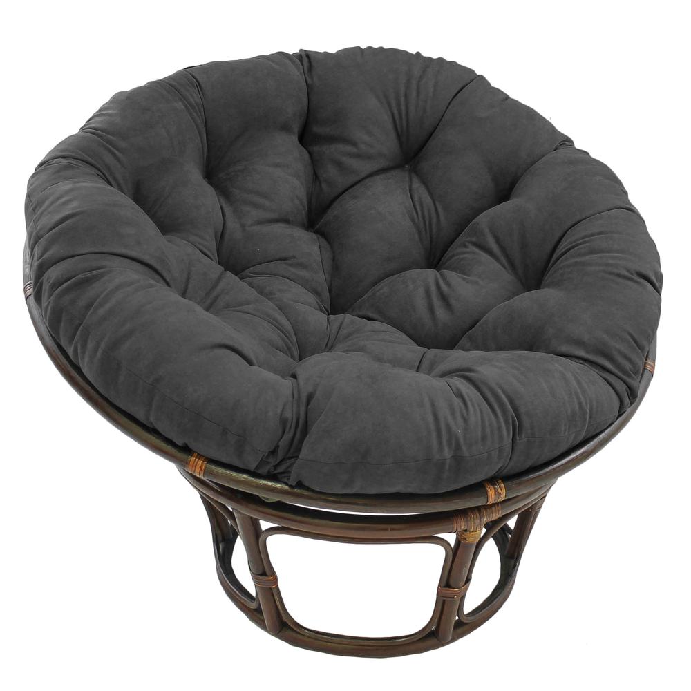 52-inch Solid Microsuede Papasan Cushion (Fits 50-inch Papasan Frame)  93302-52-MS-GY. Picture 1