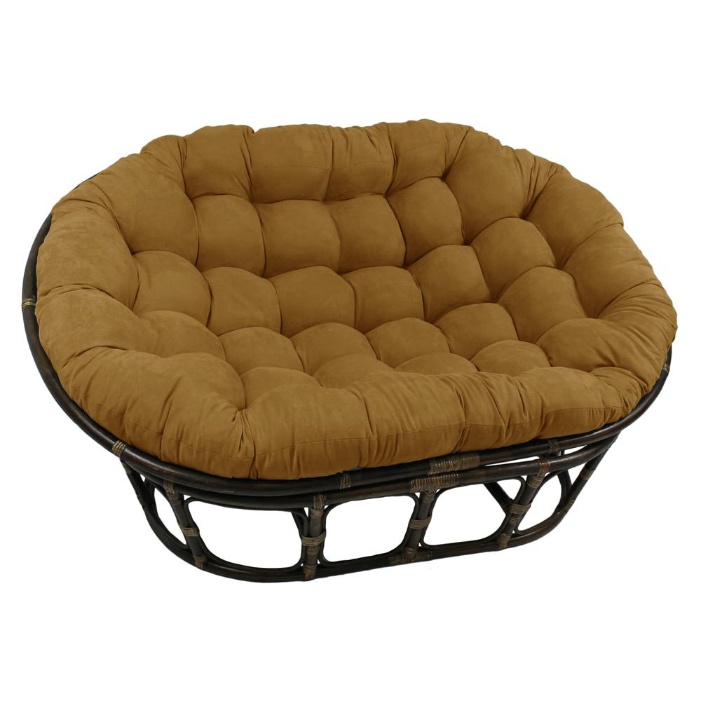 78-inch by 58-inch Solid Microsuede Double Papasan Cushion  93304-78-MS-CM. Picture 1