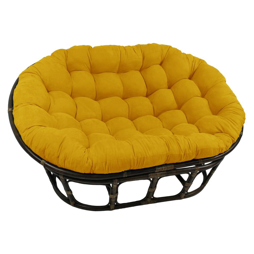 78-inch by 58-inch Solid Microsuede Double Papasan Cushion  93304-78-MS-LM. Picture 1