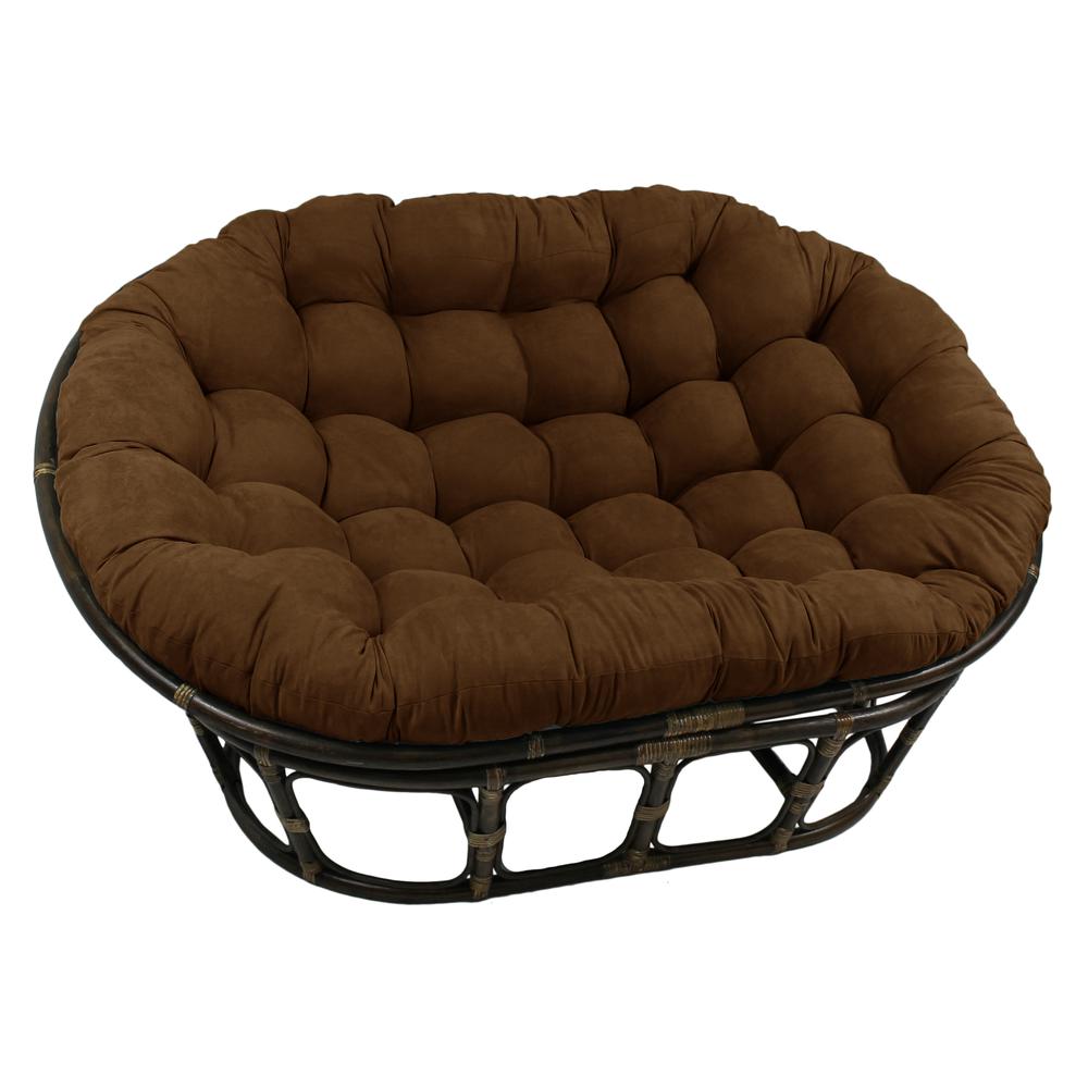 65-inch by 48-inch Solid Microsuede Double Papasan Cushion. Picture 1