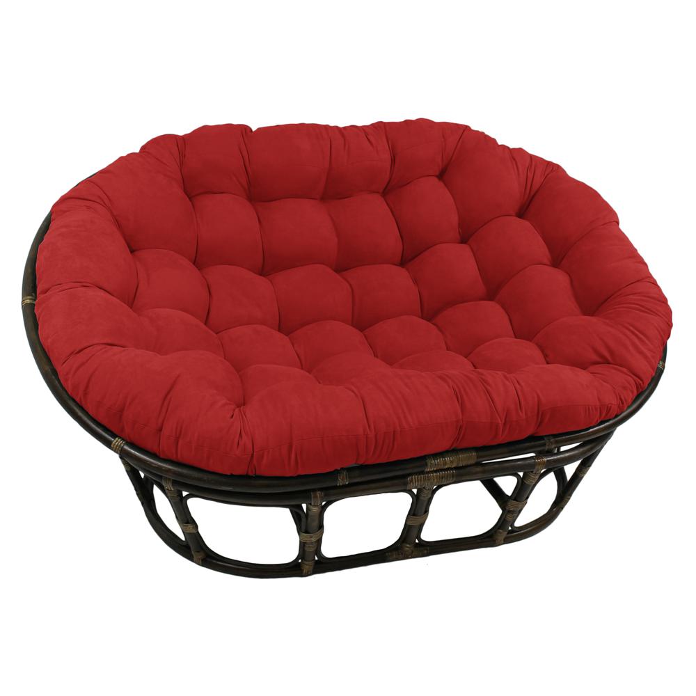 65-inch by 48-inch Solid Microsuede Double Papasan Cushion 93304-MS-CR. Picture 1