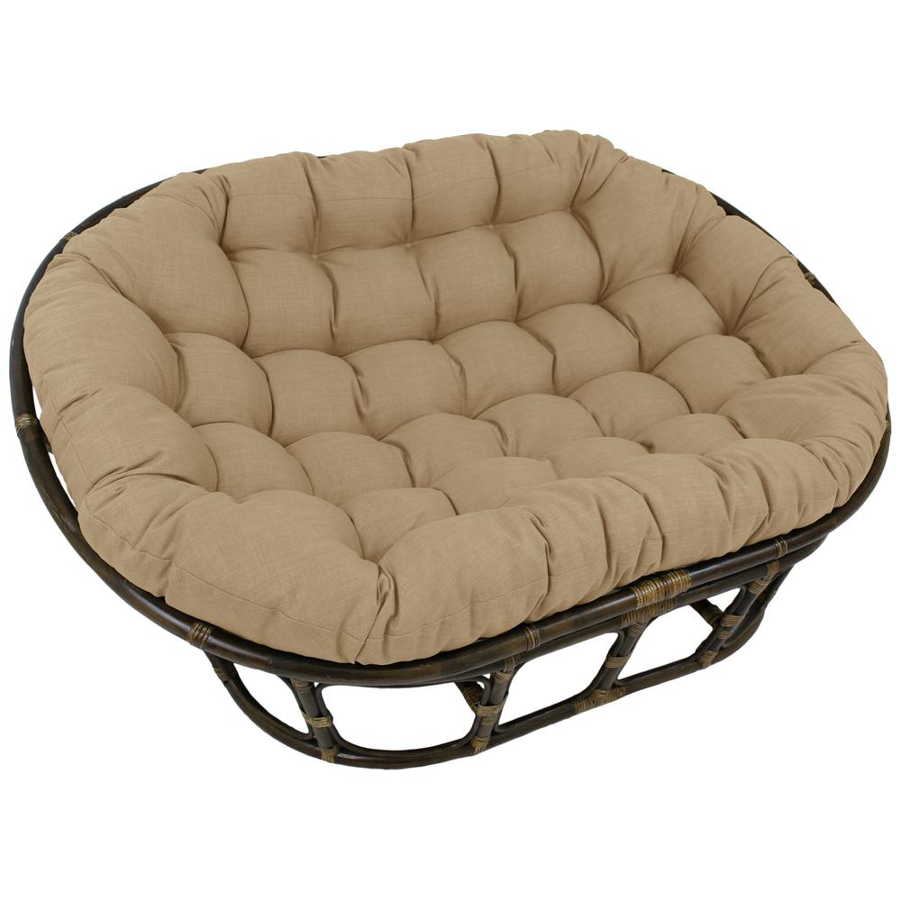 65-inch by 48-inch Solid Outdoor Spun Polyester Double Papasan Cushion  93304-REO-SOL-07. Picture 1