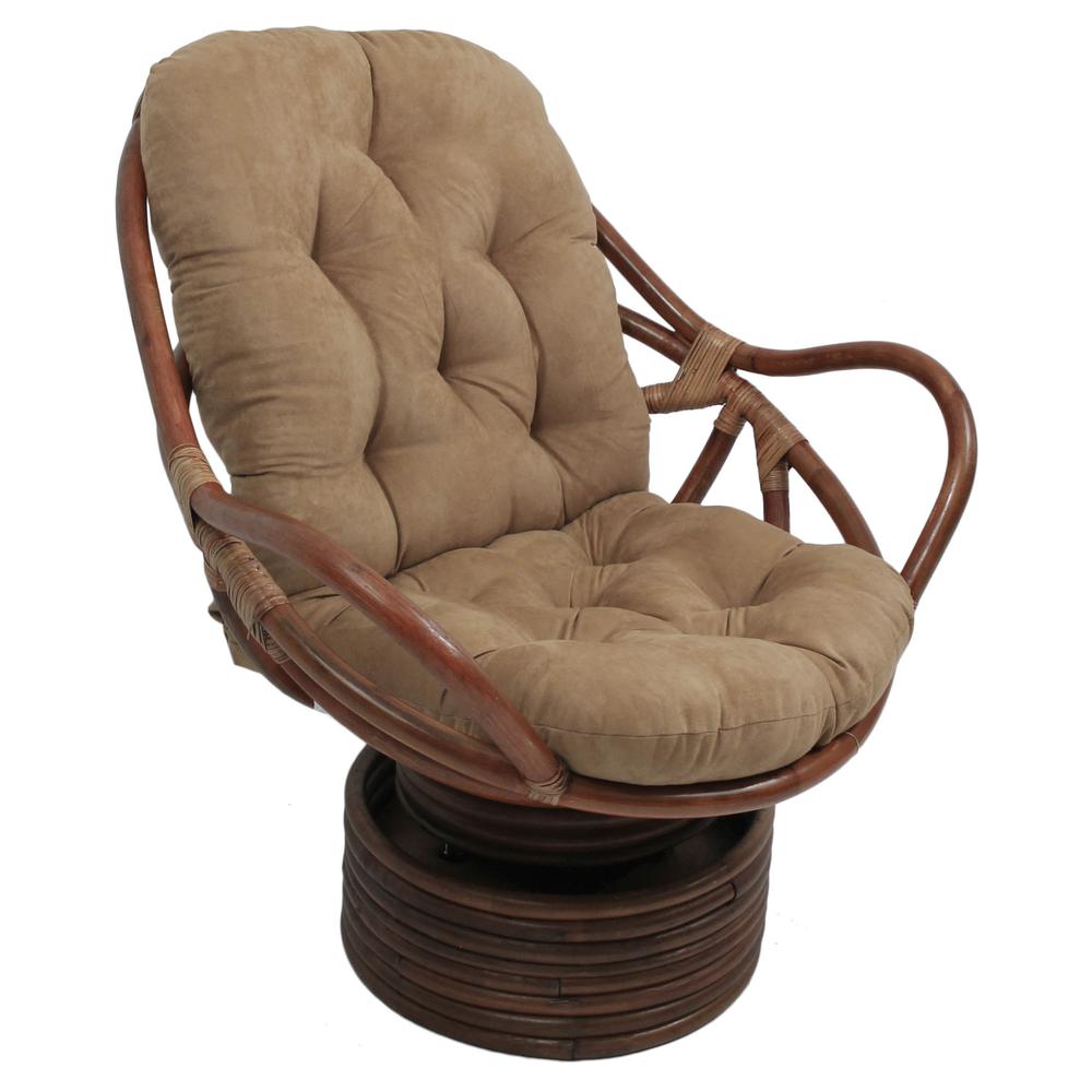 48-inch by 24-inch Solid Micro Suede Swivel Rocker Cushion. The main picture.