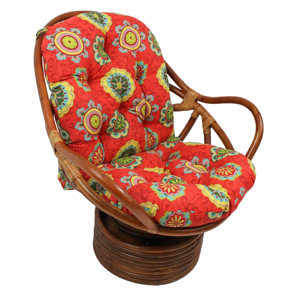 48-inch by 24-inch Patterned Outdoor Spun Polyester Swivel Rocker Cushion  93310-REO-41. Picture 1