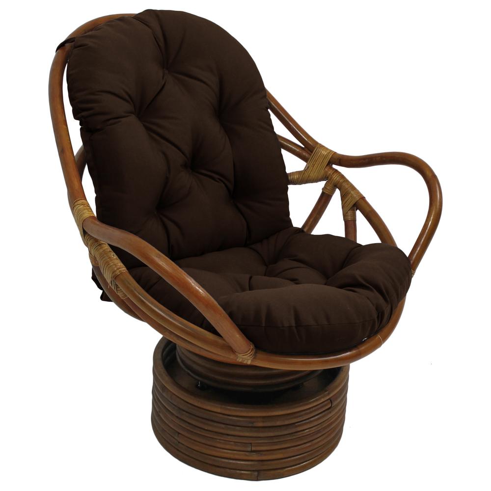 48-inch by 24-inch Solid Outdoor Spun Polyester Swivel Rocker Cushion 93310-REO-SOL-10. The main picture.