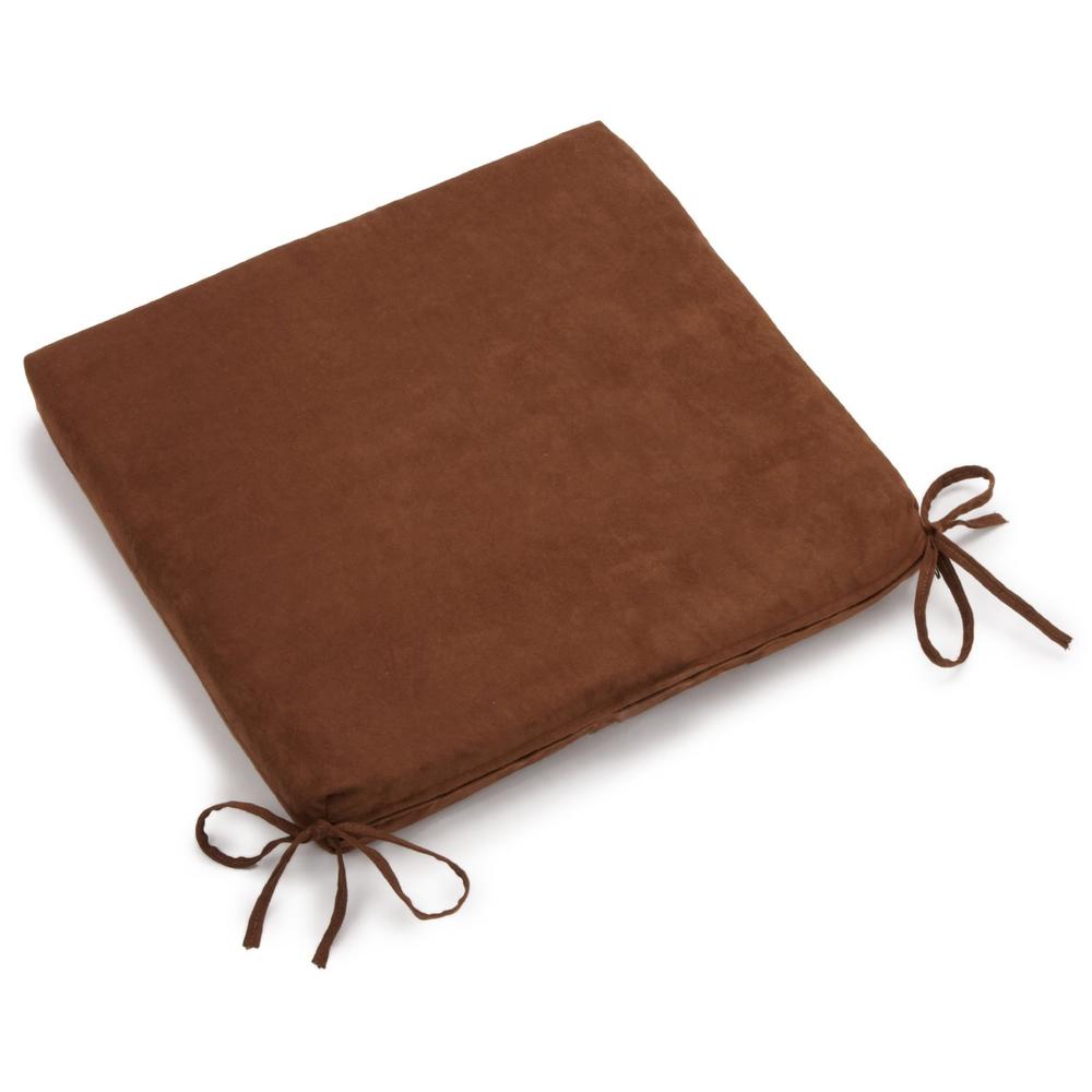 20-inch by 19-inch Solid Microsuede Chair Cushion. Picture 1