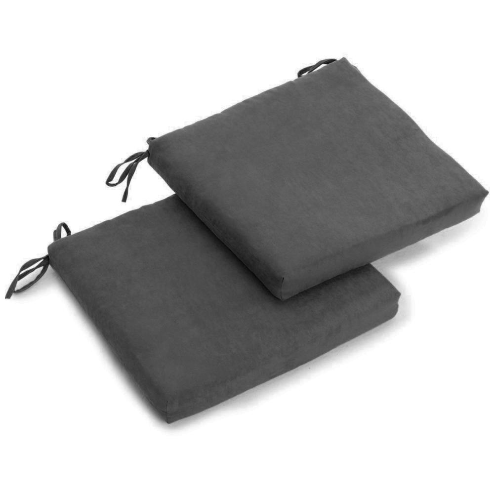 20-inch by 19-inch Solid Microsuede Chair Cushions (Set of 2)  93454-2CH-MS-GY. Picture 1