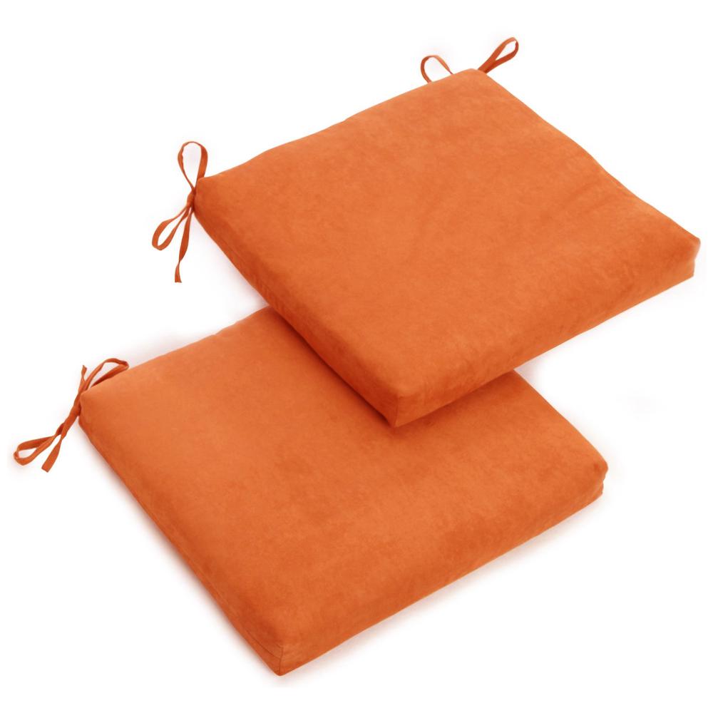 20-inch by 19-inch Solid Microsuede Chair Cushions (Set of 2)  93454-2CH-MS-TD. Picture 1
