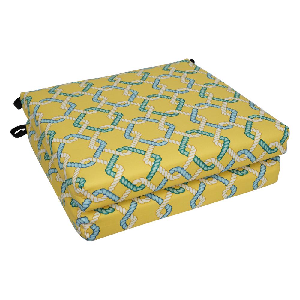 20-inch by 19-inch Patterned Outdoor Chair Cushions (Set of 2)  93454-2CH-OD-105. Picture 1