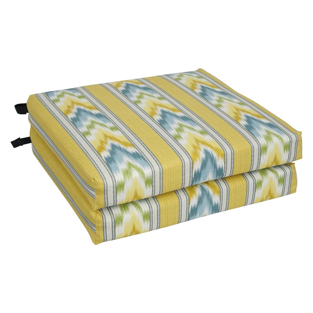 20-inch by 19-inch Patterned Outdoor Chair Cushions (Set of 2)  93454-2CH-OD-116. Picture 1