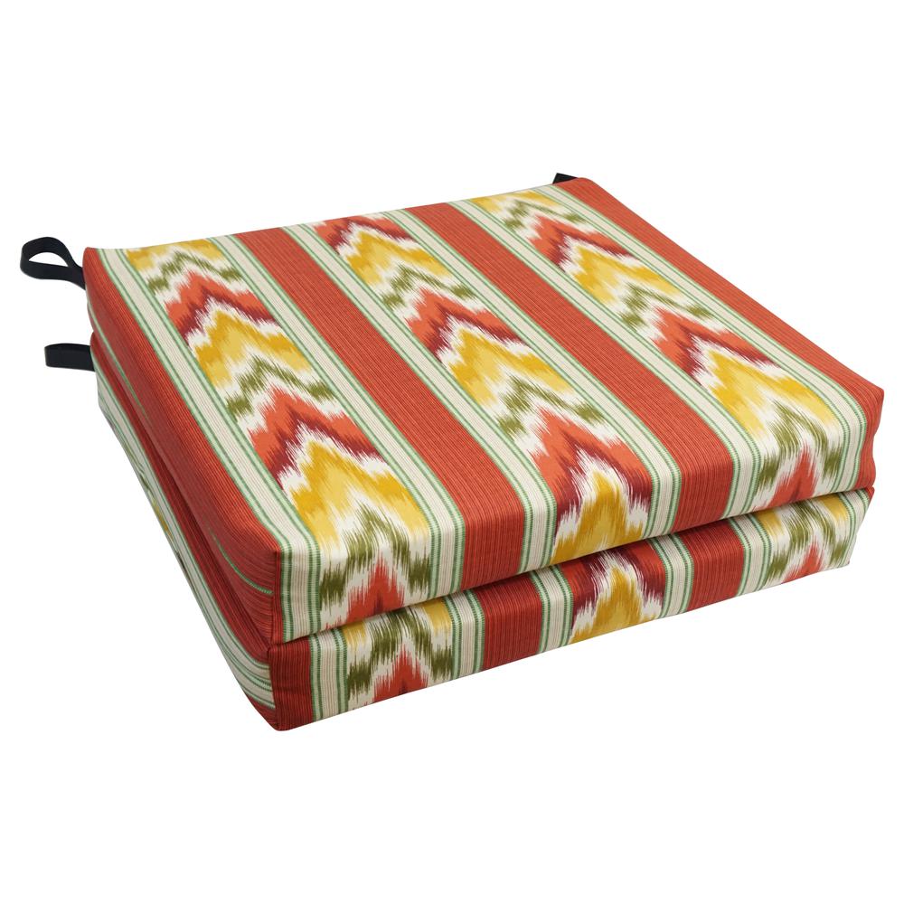 20-inch by 19-inch Patterned Outdoor Chair Cushions (Set of 2)  93454-2CH-OD-162. Picture 1