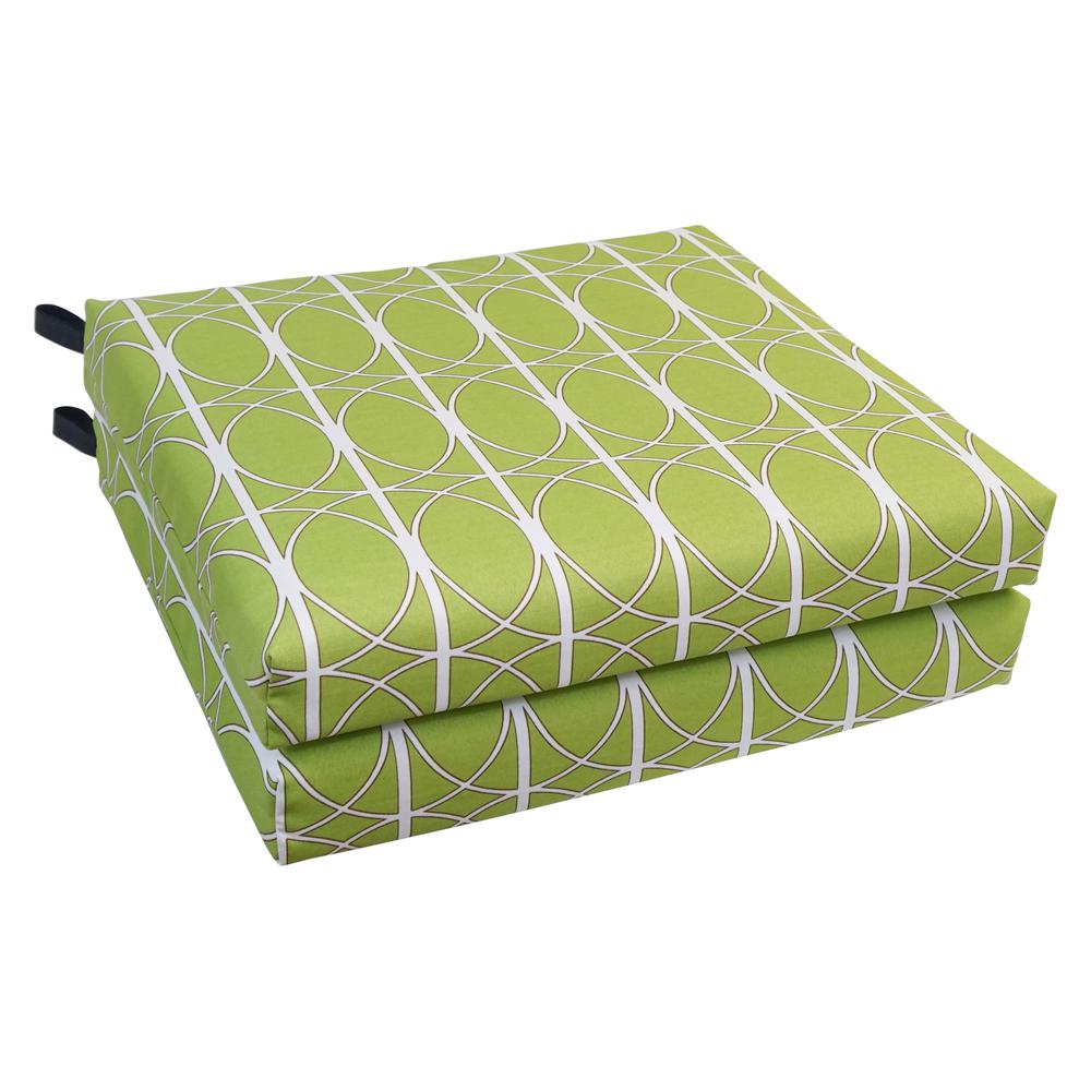 20-inch by 19-inch Patterned Outdoor Chair Cushions (Set of 2)  93454-2CH-OD-169. Picture 1
