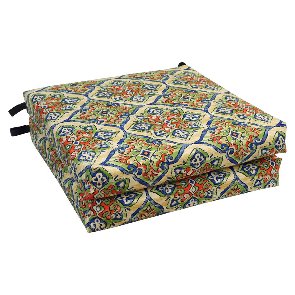 20-inch by 19-inch Patterned Outdoor Chair Cushions (Set of 2)  93454-2CH-OD-189. The main picture.
