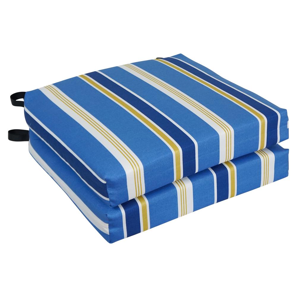 20-inch by 19-inch Patterned Outdoor Chair Cushions (Set of 2)  93454-2CH-OD-222. Picture 1
