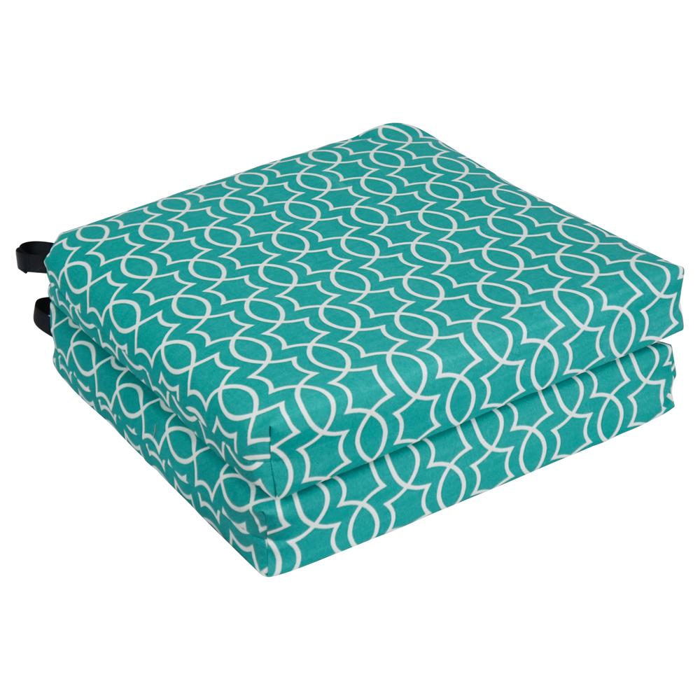 20-inch by 19-inch Patterned Outdoor Chair Cushions (Set of 2)  93454-2CH-OD-235. Picture 1