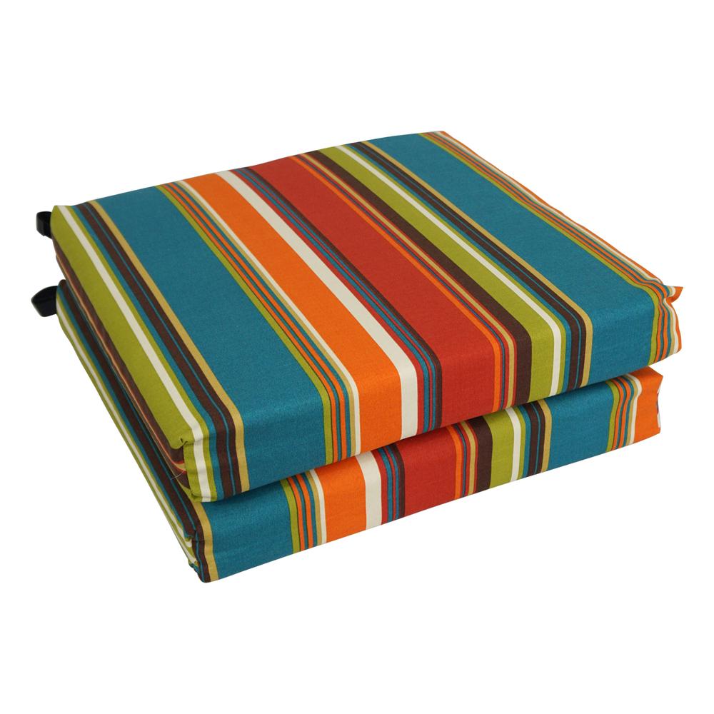 20-inch by 19-inch Patterned Outdoor Spun Polyester Chair Cushions (Set of 2) 93454-2CH-REO-51. Picture 1