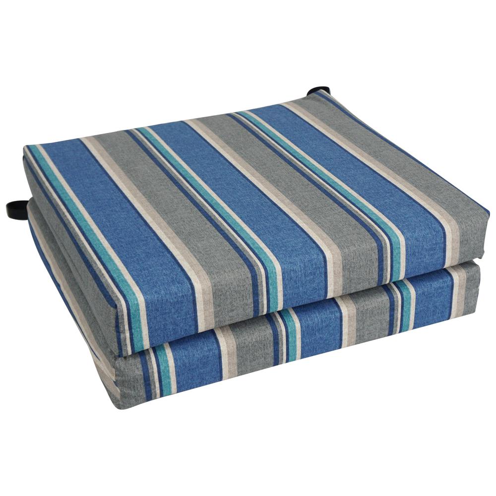 20-inch by 19-inch Patterned Outdoor Spun Polyester Chair Cushions (Set of 2) 93454-2CH-REO-66. Picture 1