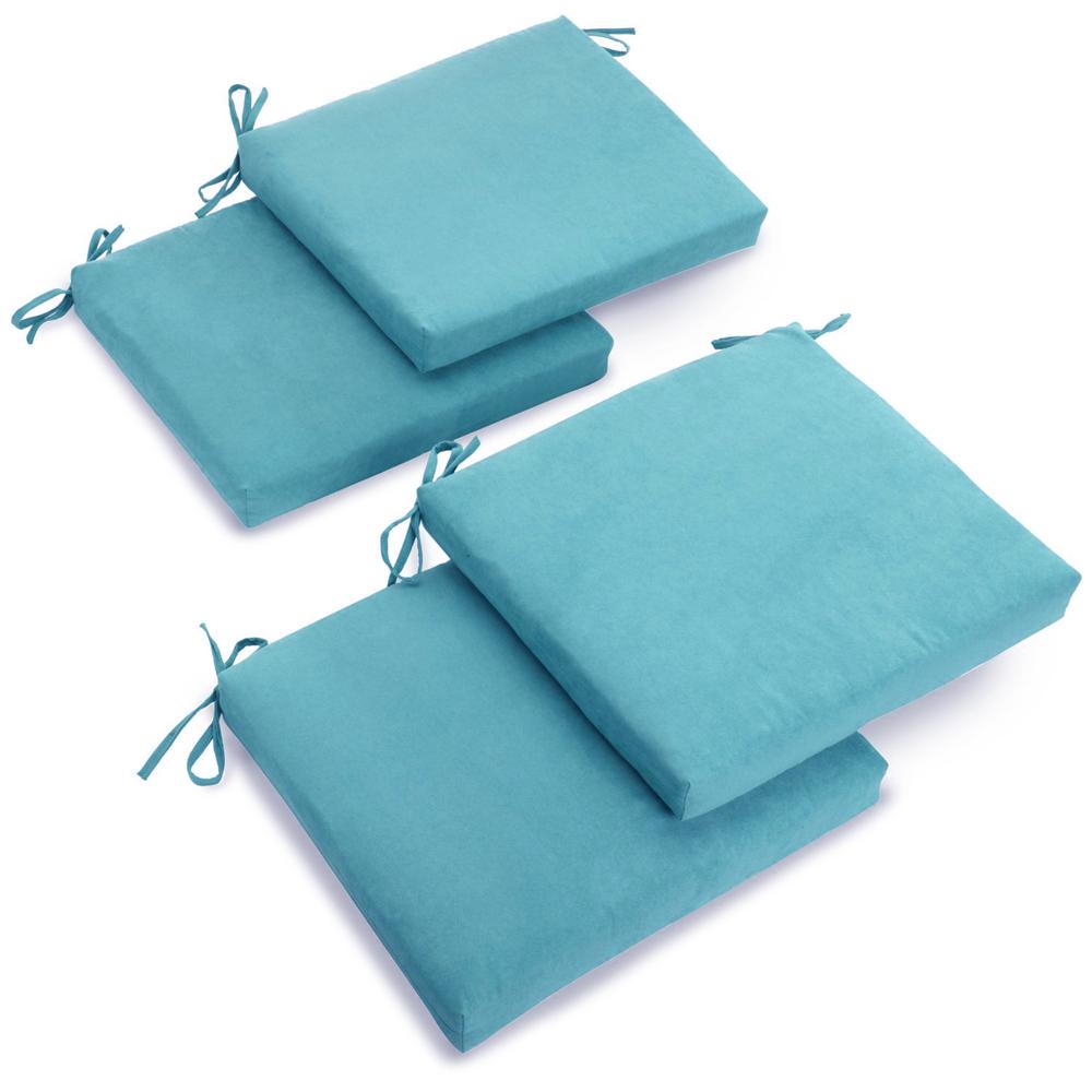 20-inch by 19-inch Solid Microsuede Chair Cushions (Set of 4) 93454-4CH-MS-AB. Picture 1