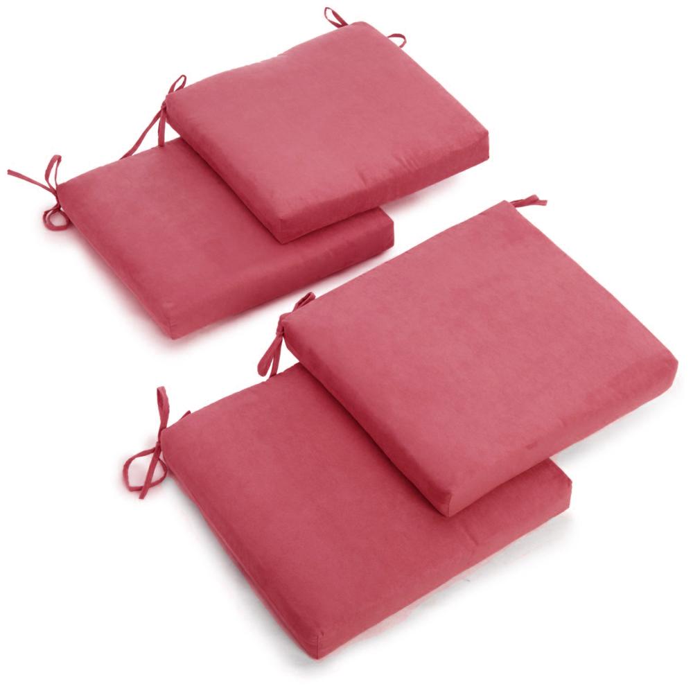 20-inch by 19-inch Solid Microsuede Chair Cushions (Set of 4) 93454-4CH-MS-BB. Picture 1