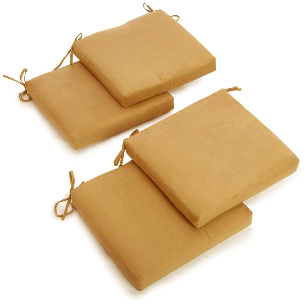 20-inch by 19-inch Solid Microsuede Chair Cushions (Set of 4) 93454-4CH-MS-LM. Picture 1