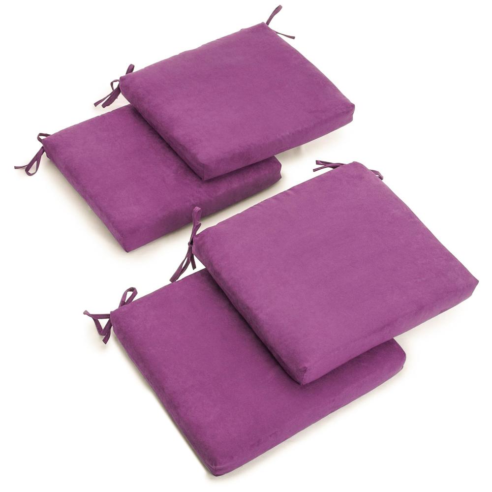 20-inch by 19-inch Solid Microsuede Chair Cushions (Set of 4) 93454-4CH-MS-UV. The main picture.
