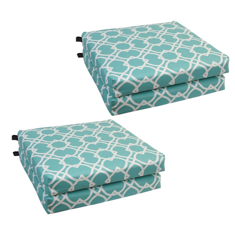 20-inch by 19-inch Patterned Outdoor Chair Cushions (Set of 4)  93454-4CH-OD-144. Picture 1