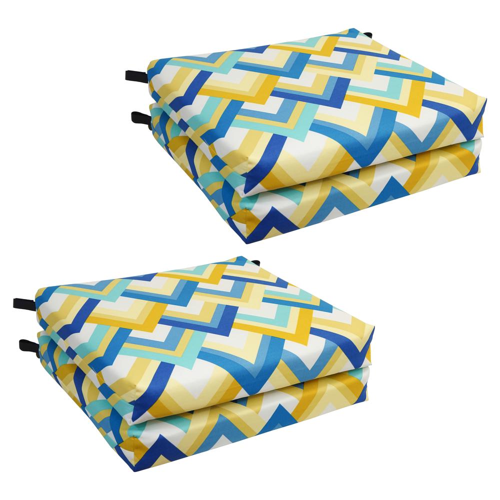 20-inch by 19-inch Patterned Outdoor Chair Cushions (Set of 4)  93454-4CH-OD-184. Picture 1