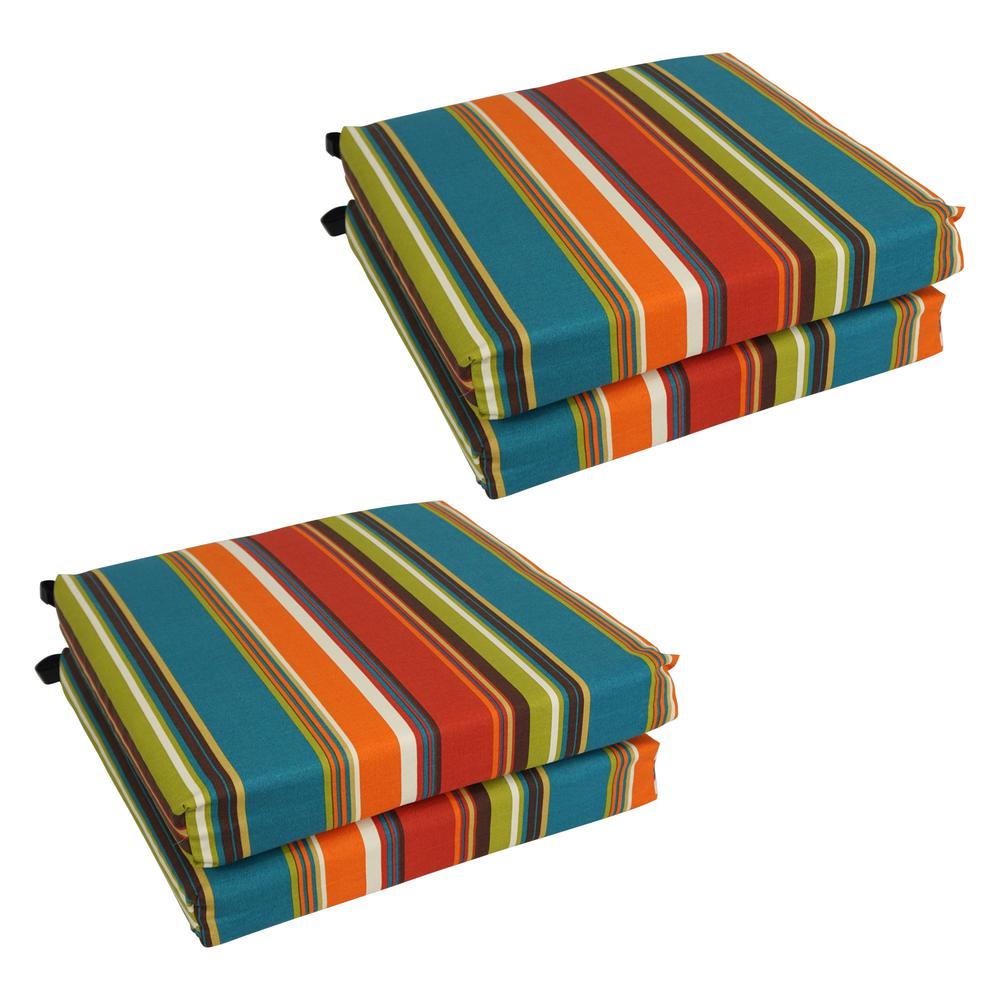 20-inch by 19-inch Patterned Outdoor Spun Polyester Chair Cushions (Set of 4)  93454-4CH-REO-51. Picture 1