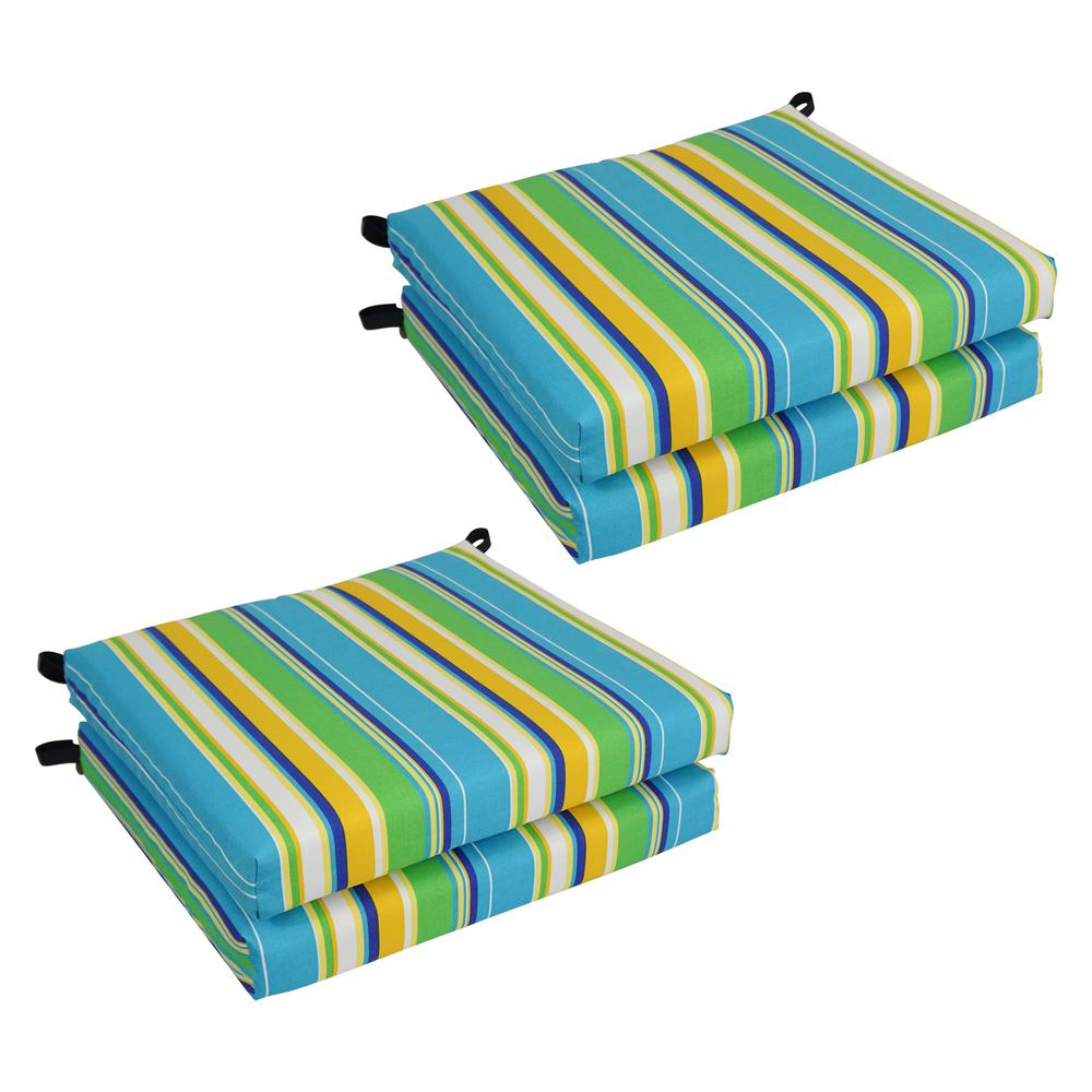 20-inch by 19-inch Patterned Outdoor Spun Polyester Chair Cushions (Set of 4)  93454-4CH-REO-56. Picture 1