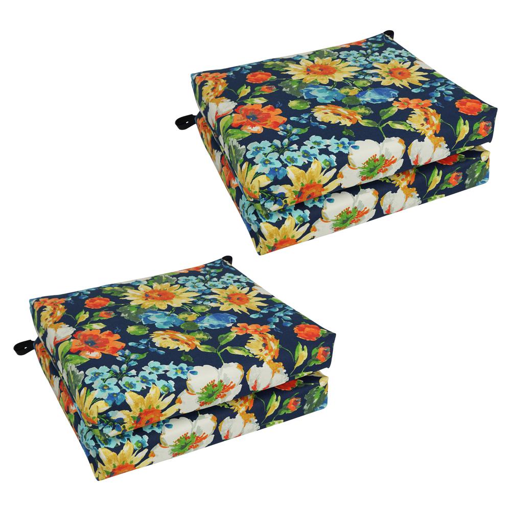 20-inch by 19-inch Patterned Outdoor Spun Polyester Chair Cushions (Set of 4)  93454-4CH-REO-59. Picture 1